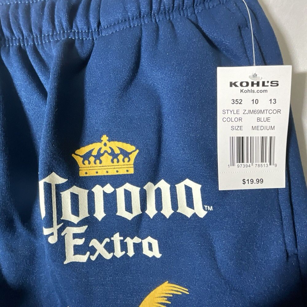 New‎ Corona Lounge/Sleep Shorts Blue White Yellow Men's Size Medium - Picture 3 of 5